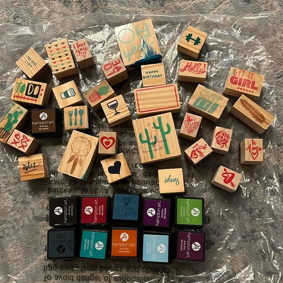 Woodblock crafting Stamps and stamping pads - Picture 1 of 3